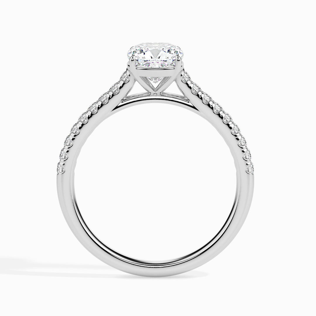 Nina Solitaire Pave Cushion Ring