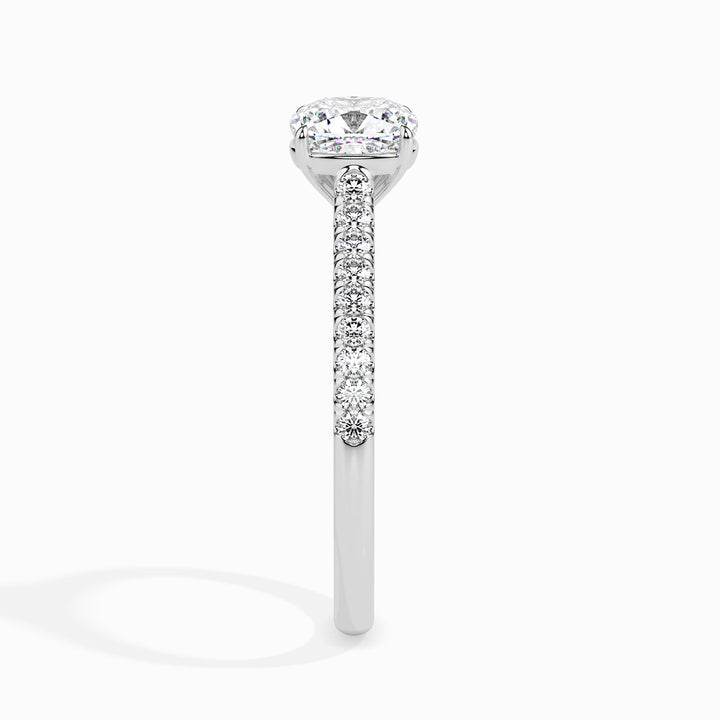 Nina Solitaire Pave Cushion Ring