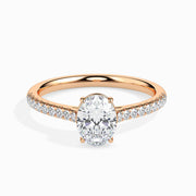 Olga Solitaire Pave Oval Ring-Dileti