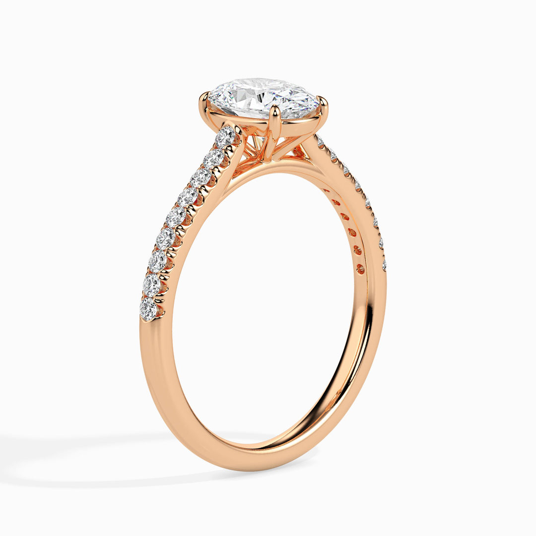 Olga Solitaire Pave Oval Setting