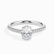 Olga Solitaire Pave Oval Setting-Dileti