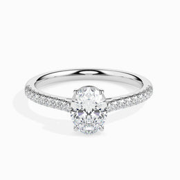 Olga Solitaire Pave Oval Setting-Dileti