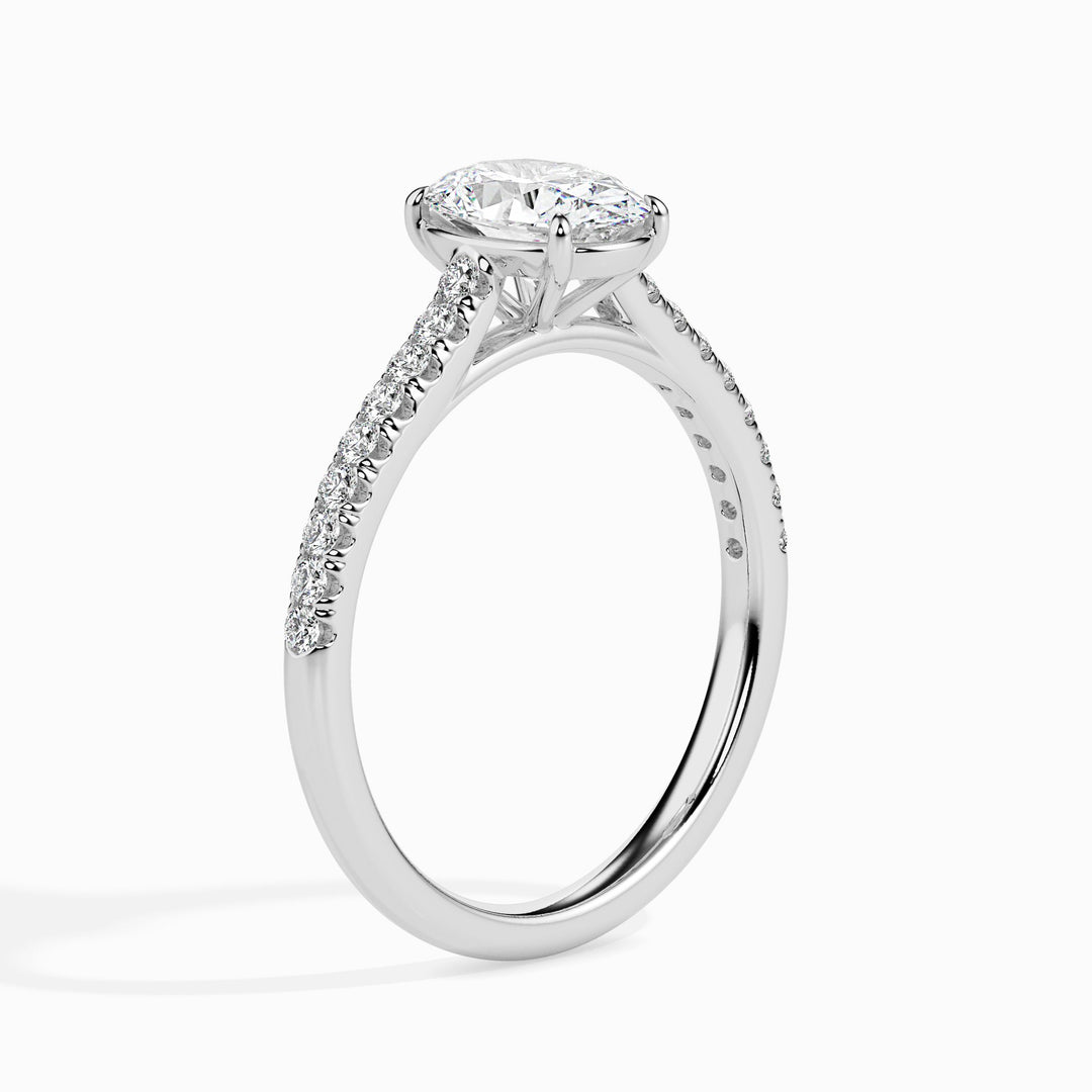 Olga Solitaire Pave Oval Setting