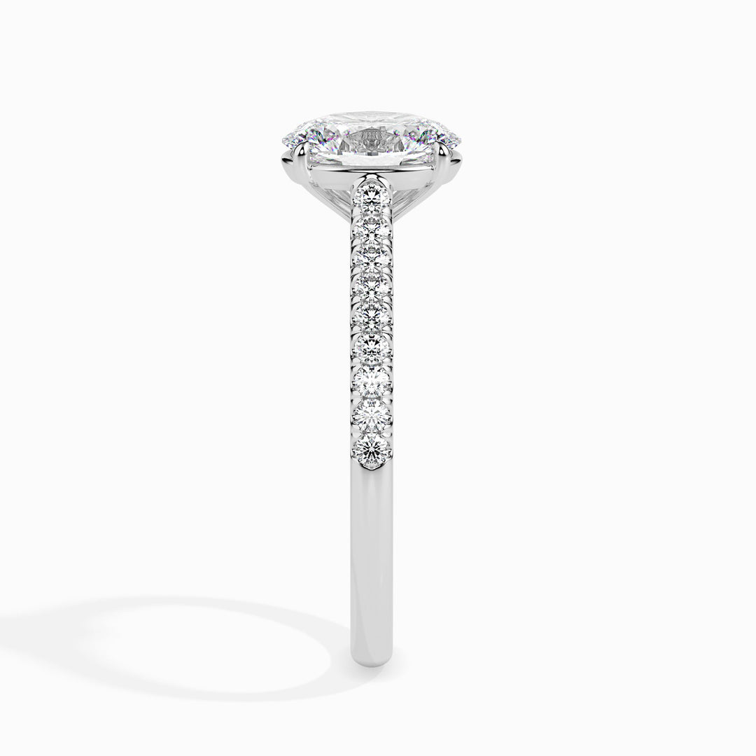 Olga Solitaire Pave Oval Ring