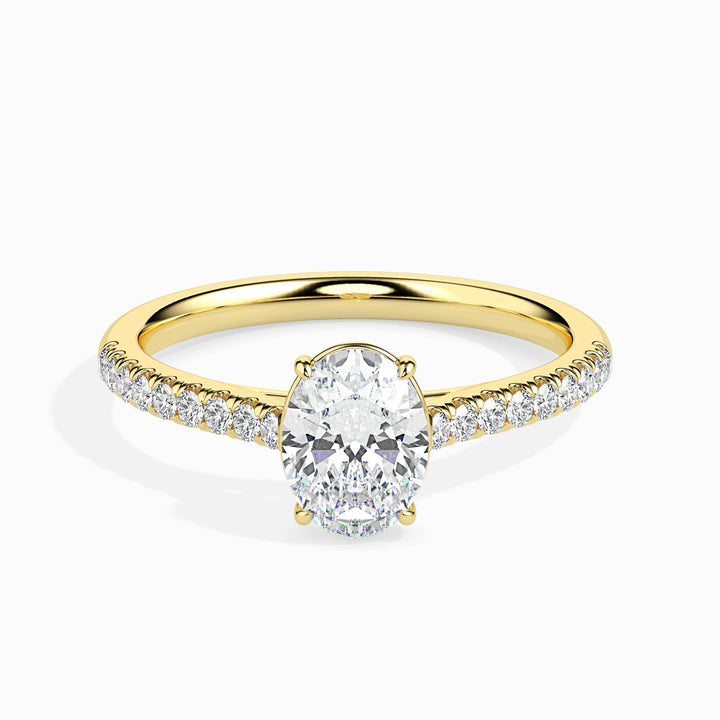 Olga Solitaire Pave Oval Setting