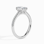 Daisy Solitaire Pave Radiant Setting-Dileti