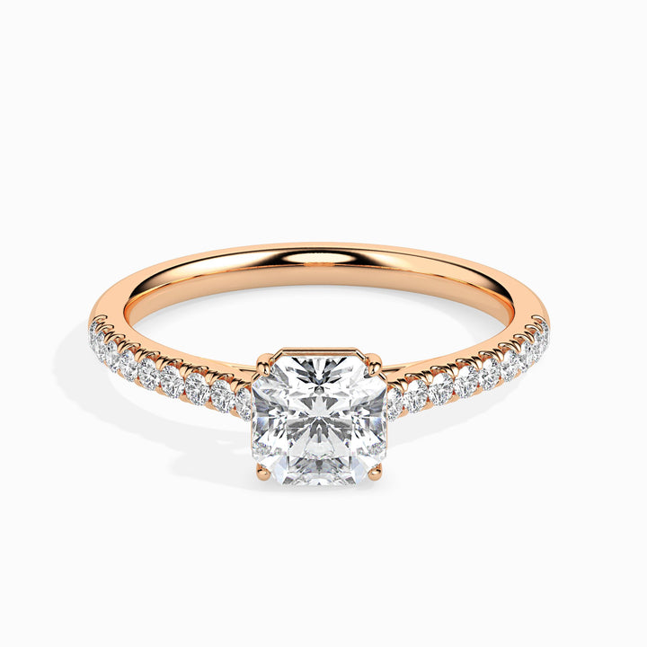 Alaia Solitaire Pave Asscher Ring