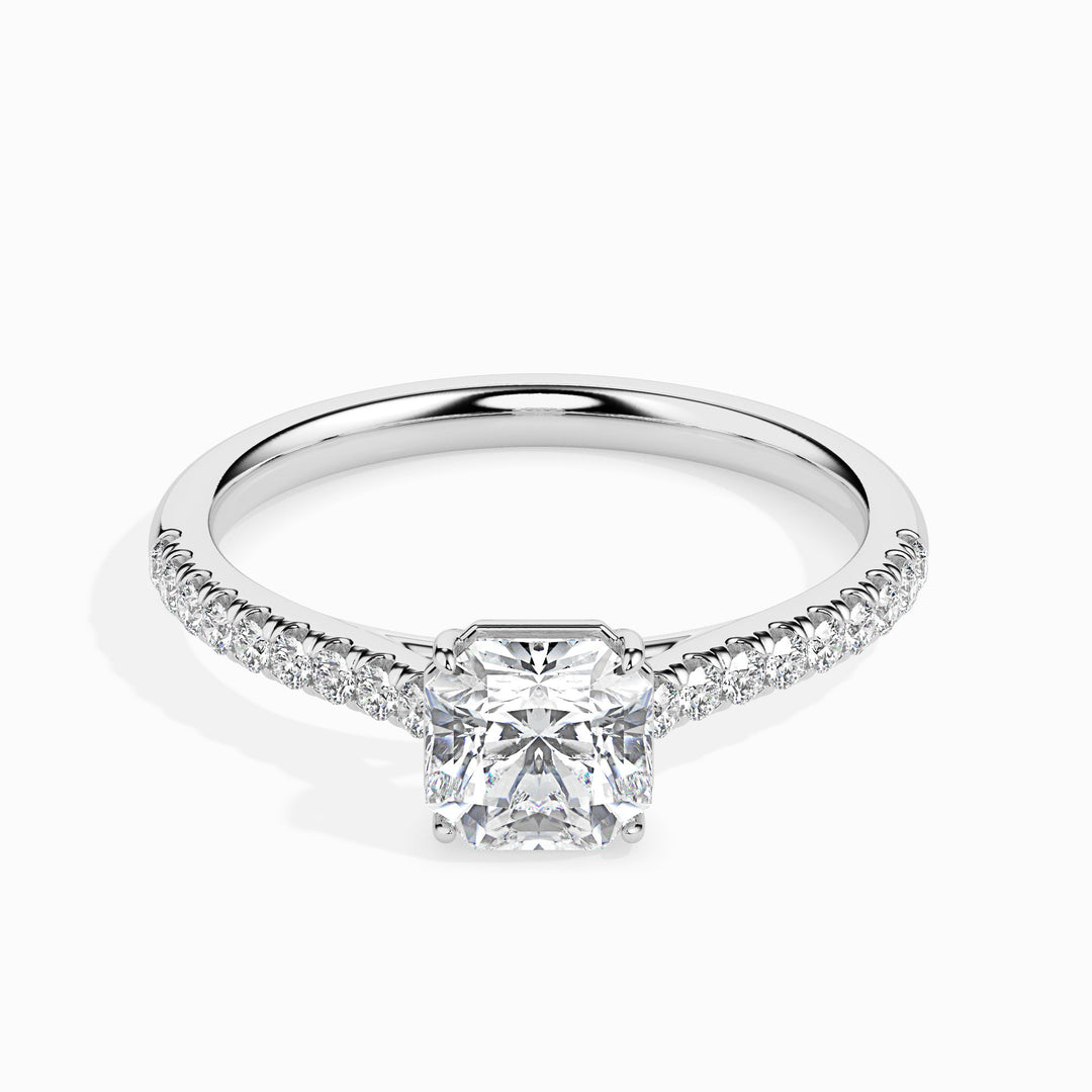 Alaia Solitaire Pave Asscher Ring