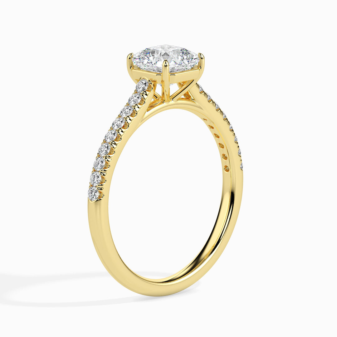 Alaia Solitaire Pave Asscher Ring