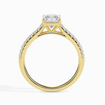 Alaia Solitaire Pave Asscher Ring-Dileti