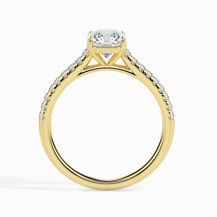 Alaia Solitaire Pave Asscher Ring