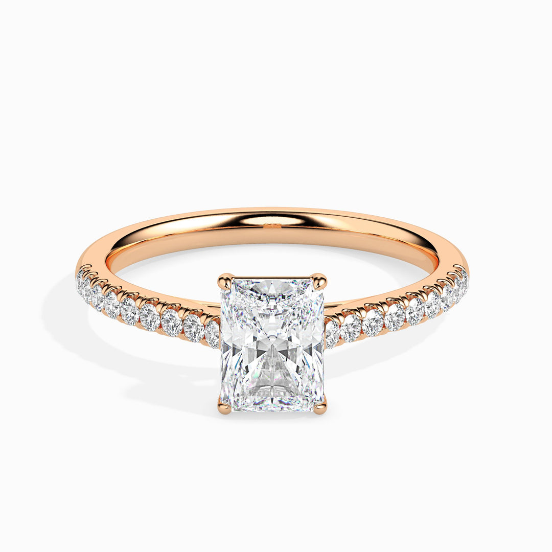 Hailey Solitaire Pave Radiant Ring