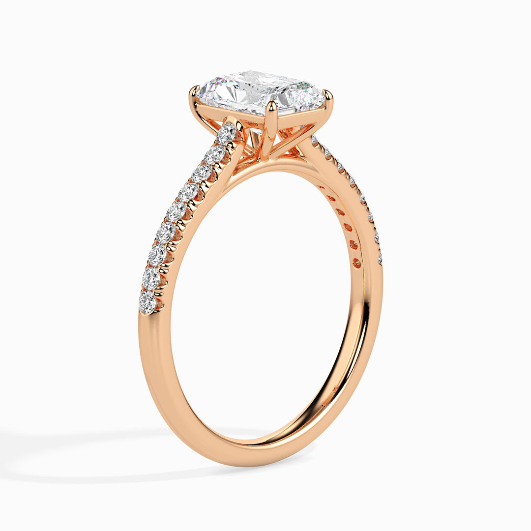 Hailey Solitaire Pave Radiant Ring