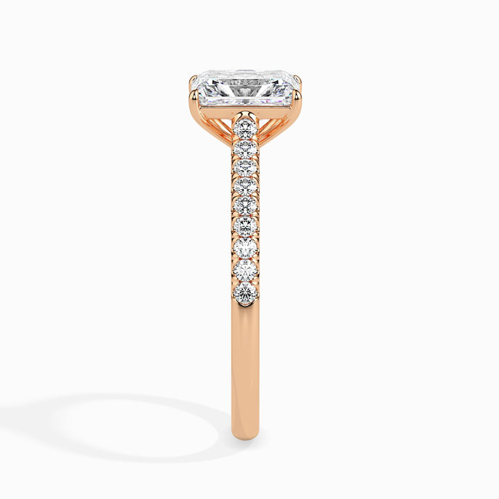 Hailey Solitaire Pave Radiant Ring