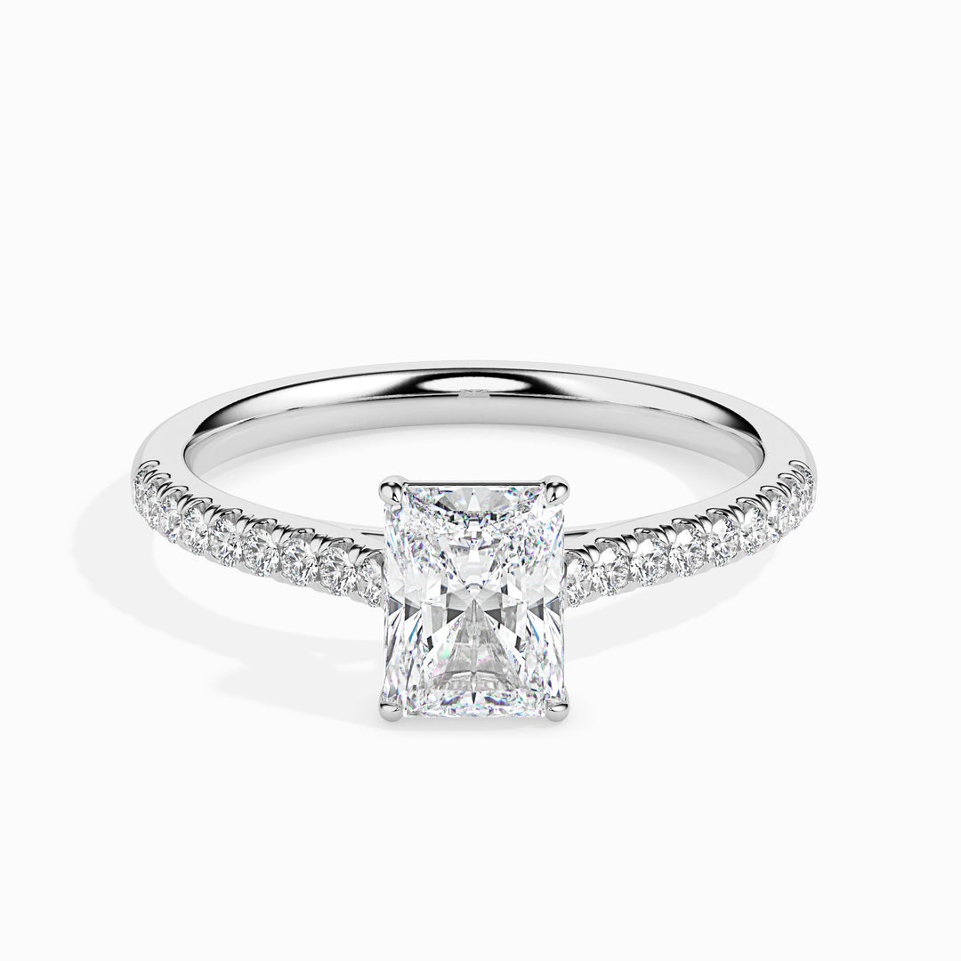 Hailey Solitaire Pave Radiant Ring