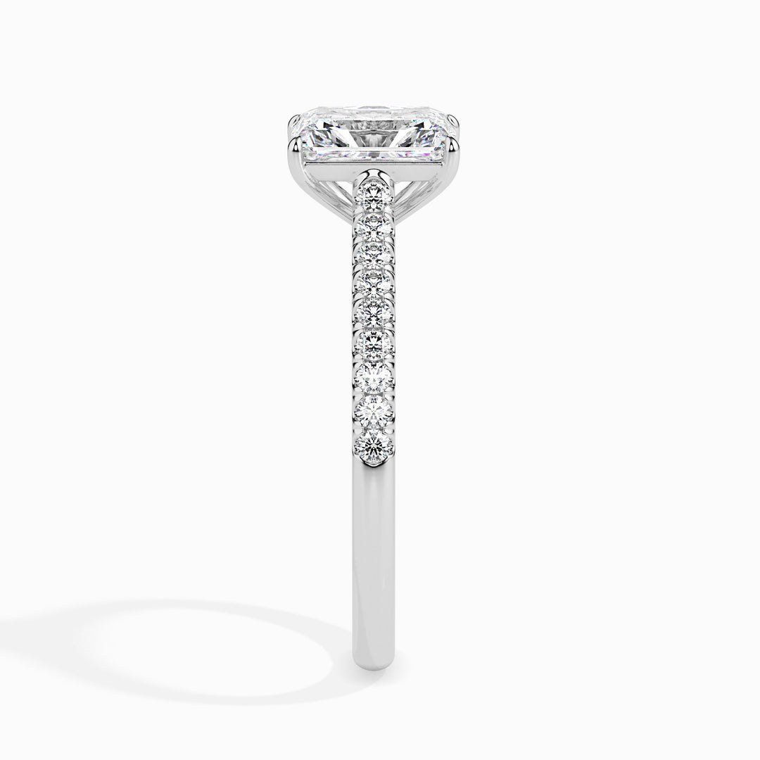 Hailey Solitaire Pave Radiant Ring