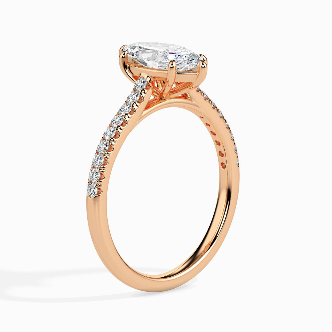 Mimi Solitaire Pave Marquise Ring