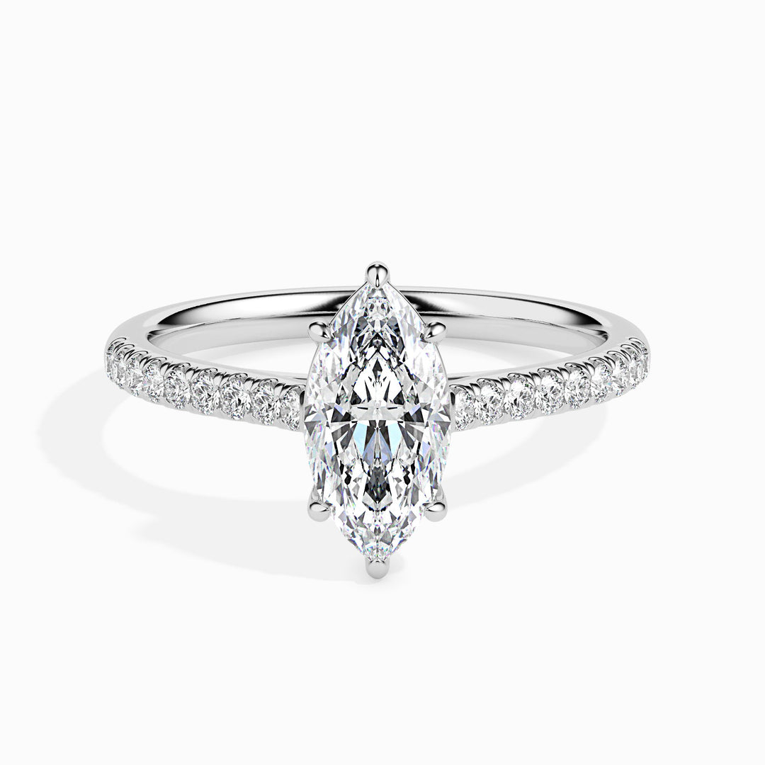 Mimi Solitaire Pave Marquise Ring