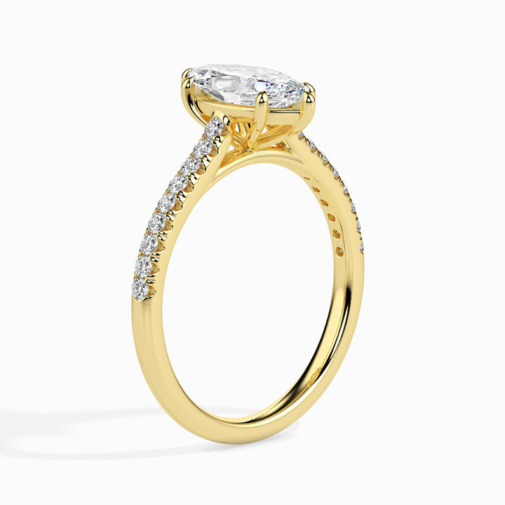 Mimi Solitaire Pave Marquise Ring