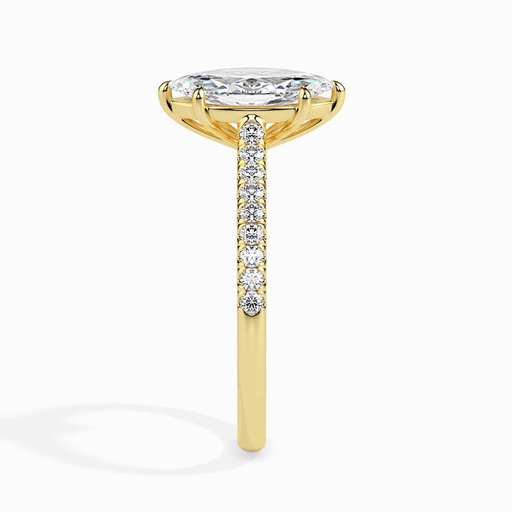 Mimi Solitaire Pave Marquise Ring