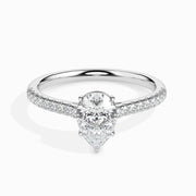 Philo Solitaire Pave Pear Setting-Dileti