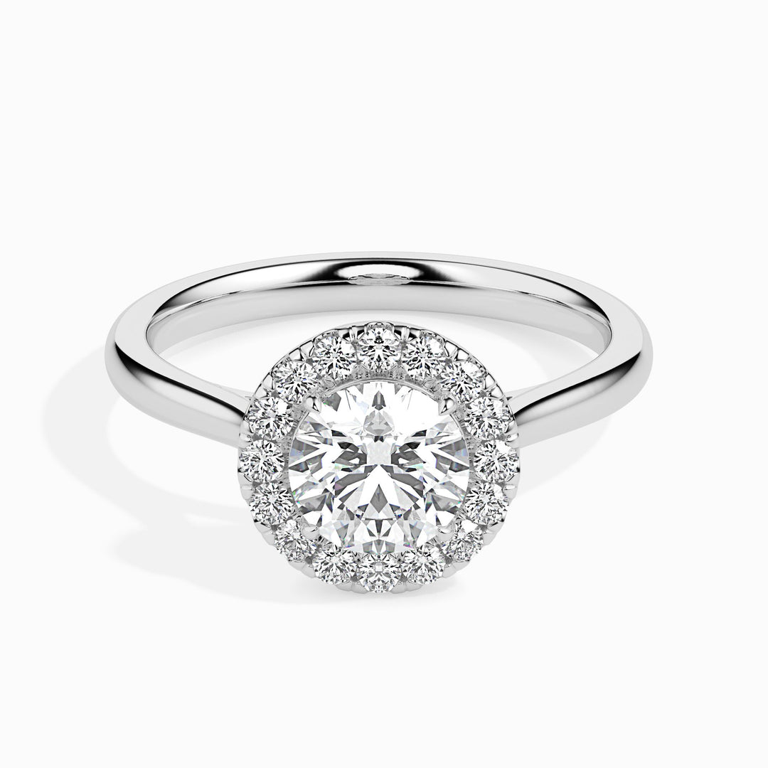 Patti Solitaire Halo Round Ring