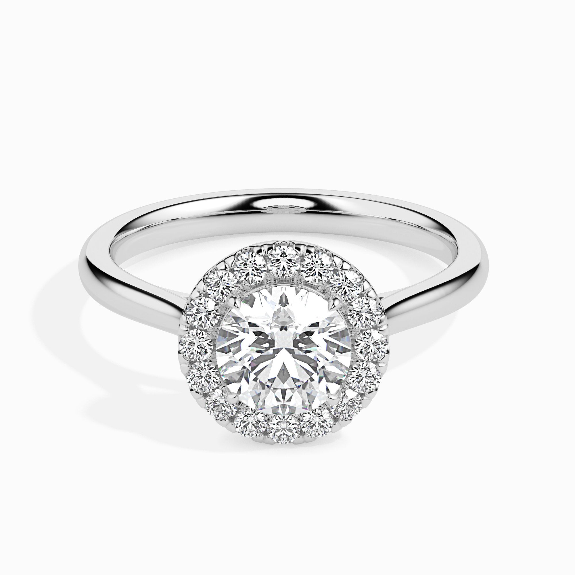 Patti Solitaire Halo Round Ring
