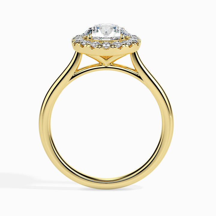 Patti Solitaire Halo Round Ring