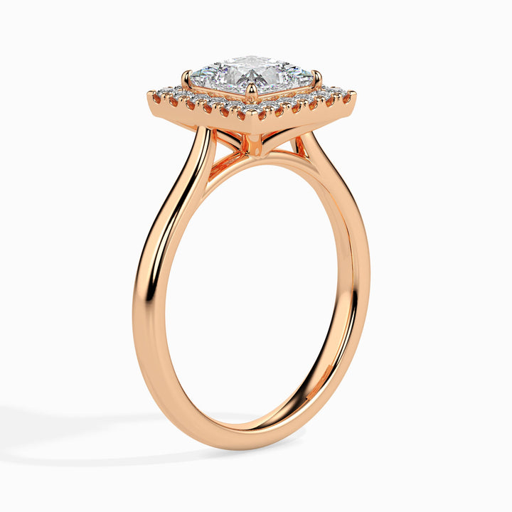 Playa Solitaire Halo Princess Ring