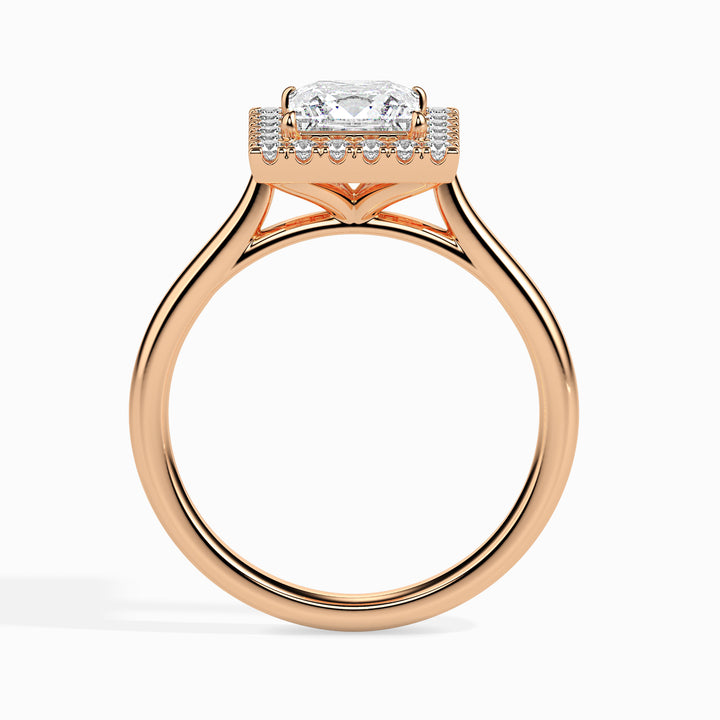 Playa Solitaire Halo Princess Ring