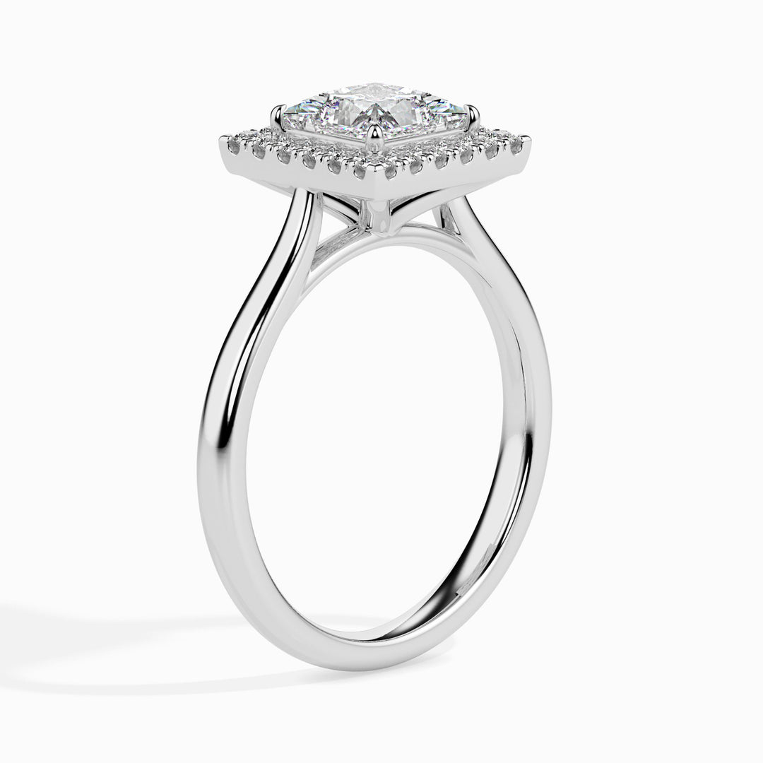 Playa Solitaire Halo Princess Ring