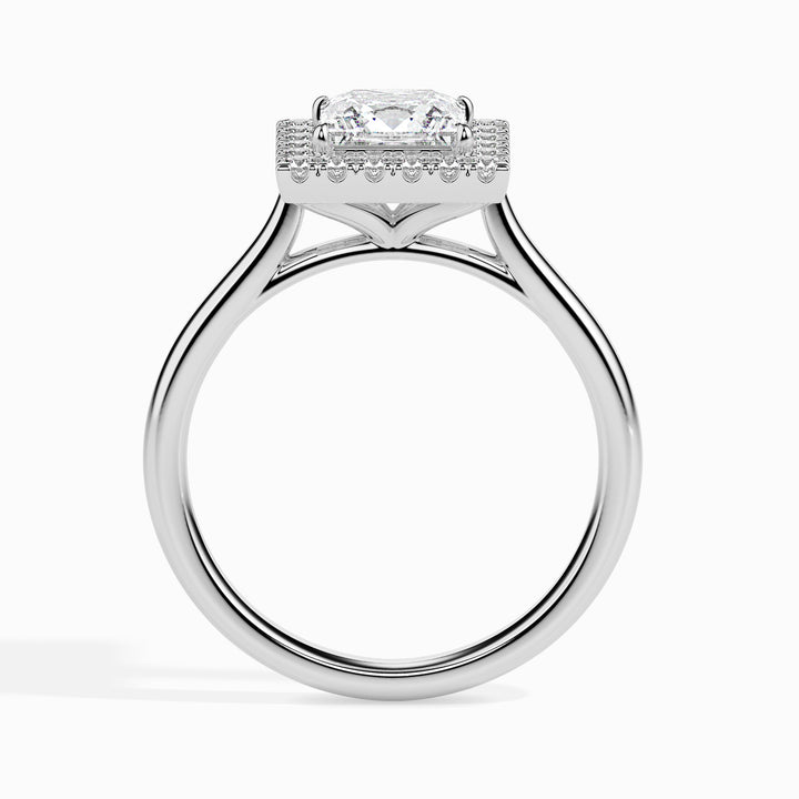 Playa Solitaire Halo Princess Ring