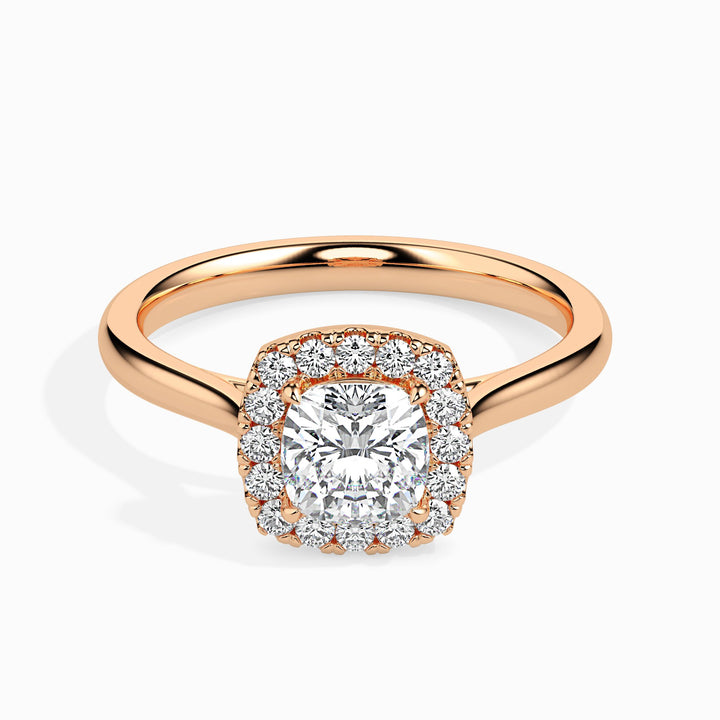 Prairie Solitaire Halo Cushion Ring