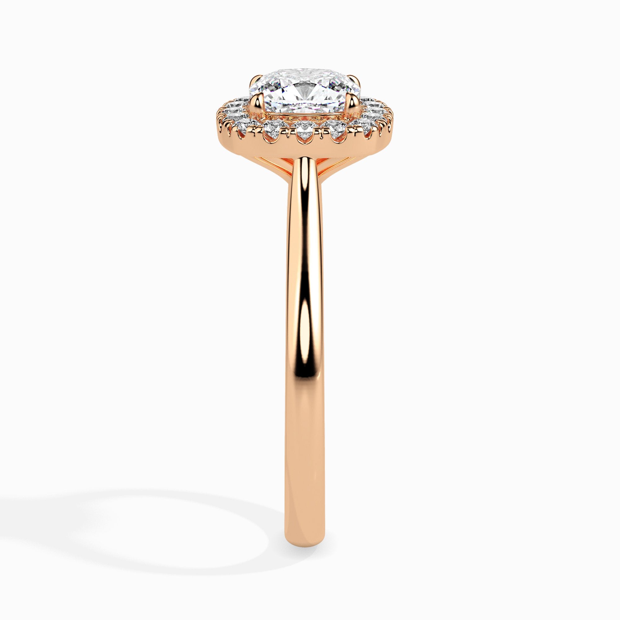 Prairie Solitaire Halo Cushion Ring