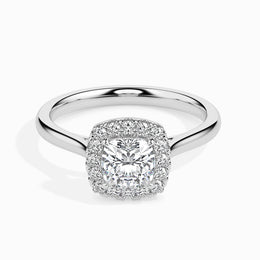 Prairie Solitaire Halo Cushion Setting-Dileti