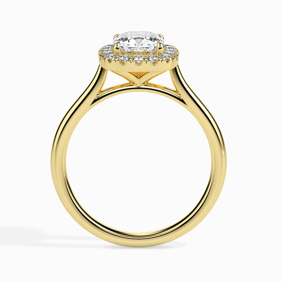 Prairie Solitaire Halo Cushion Ring