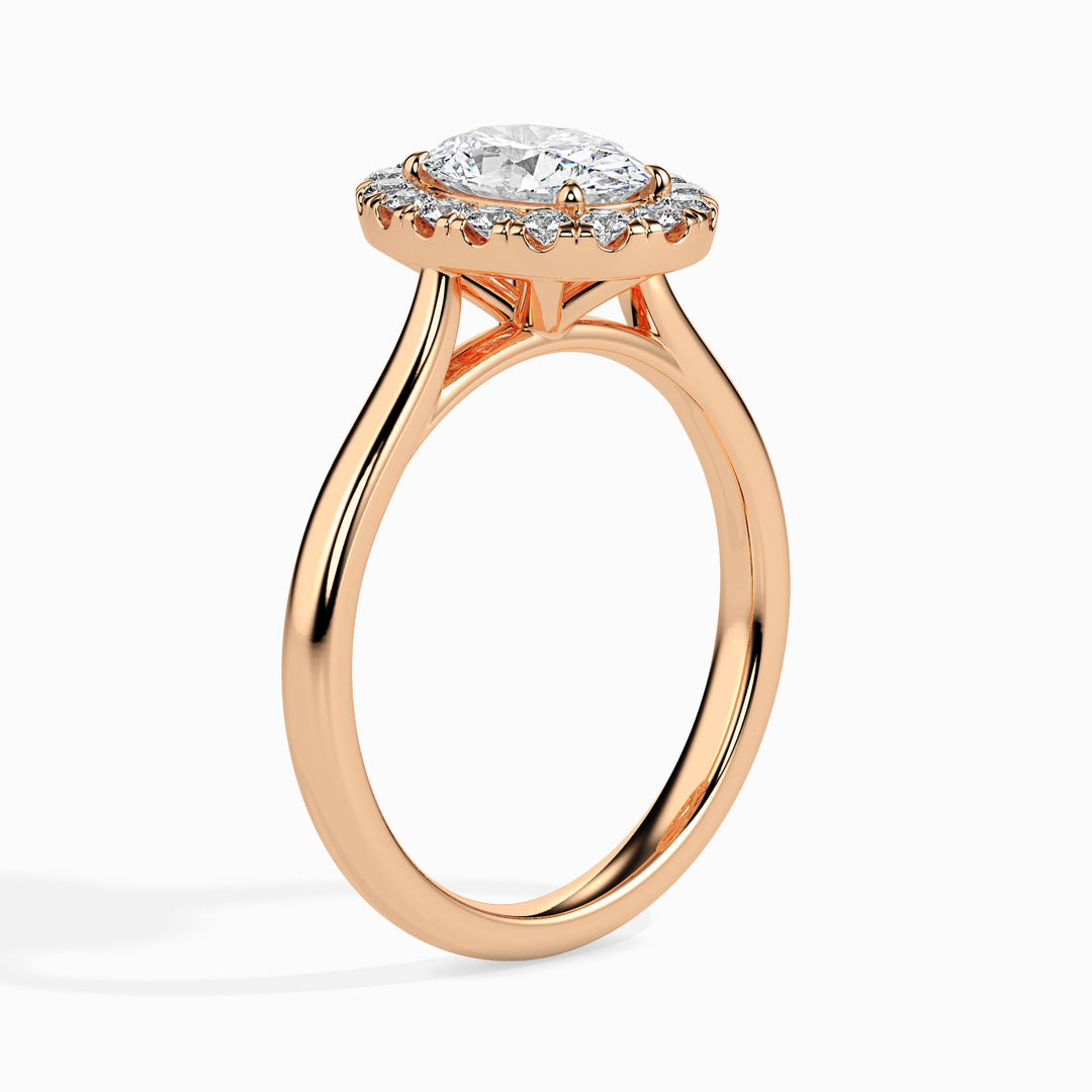 Florence Solitaire Halo Oval Ring