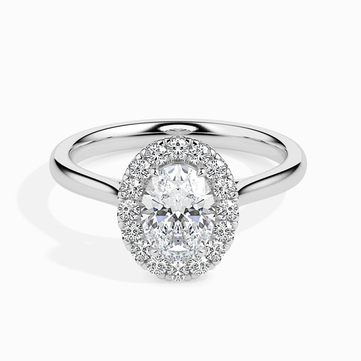 Florence Solitaire Halo Oval Ring