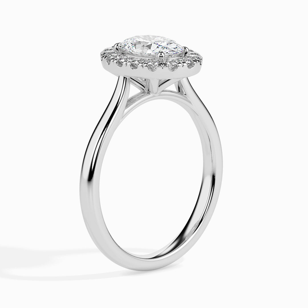 Florence Solitaire Halo Oval Ring