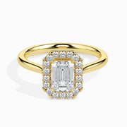 Lolita Solitaire Halo Emerald Ring-Dileti