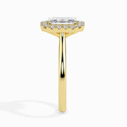 Lolita Solitaire Halo Emerald Ring-Dileti