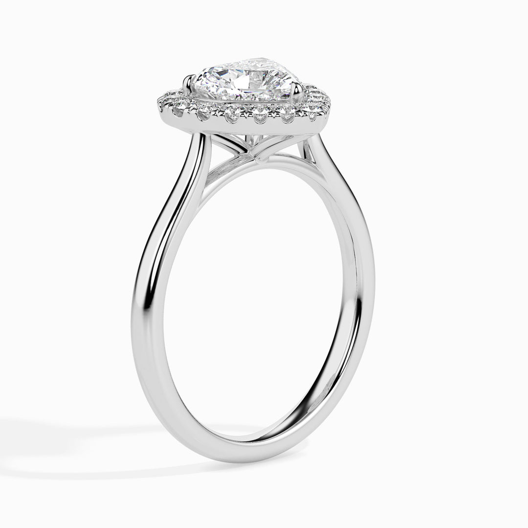 Paloma Solitaire Halo Heart Ring