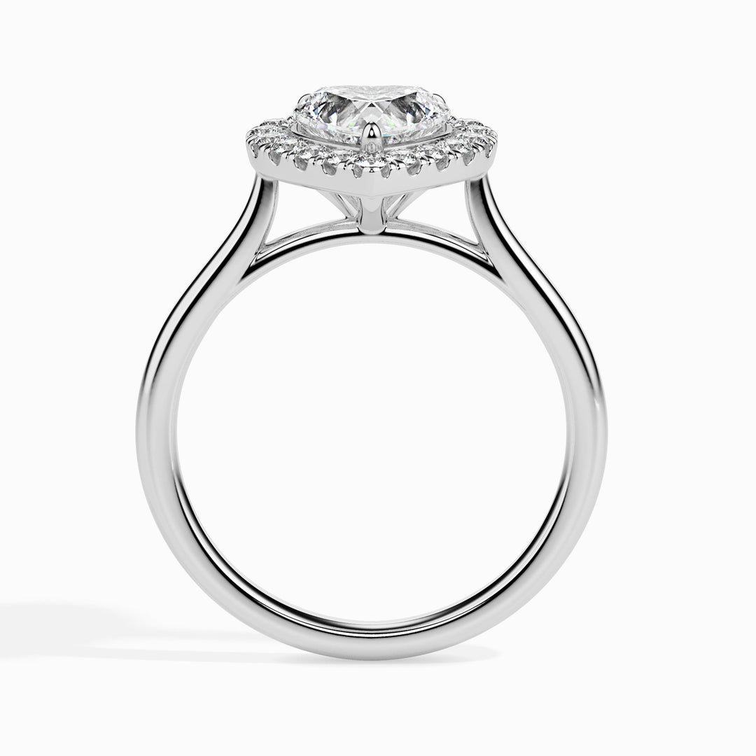 Paloma Solitaire Halo Heart Ring