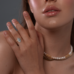 Fala Solitaire Halo Marquise Ring-Dileti