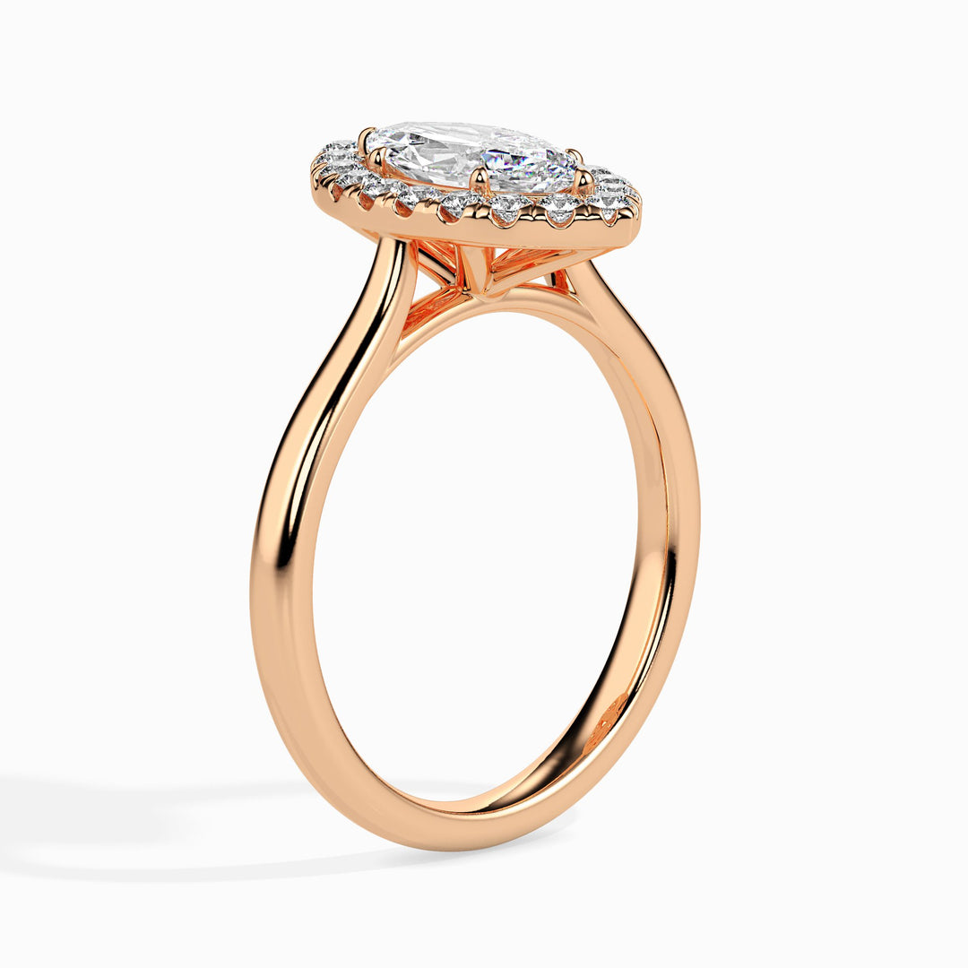 Fala Solitaire Halo Marquise Ring