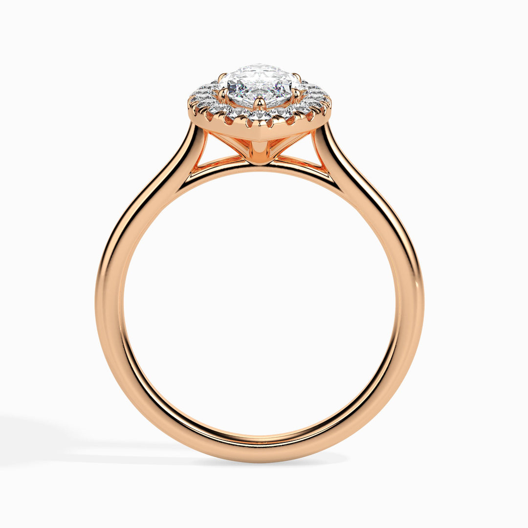 Fala Solitaire Halo Marquise Ring