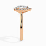 Monica Solitaire Halo Pear Ring-Dileti