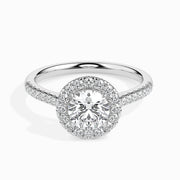 Janis Solitaire Halo Pave Round Setting-Dileti