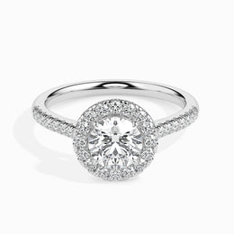 Janis Solitaire Halo Pave Round Setting-Dileti