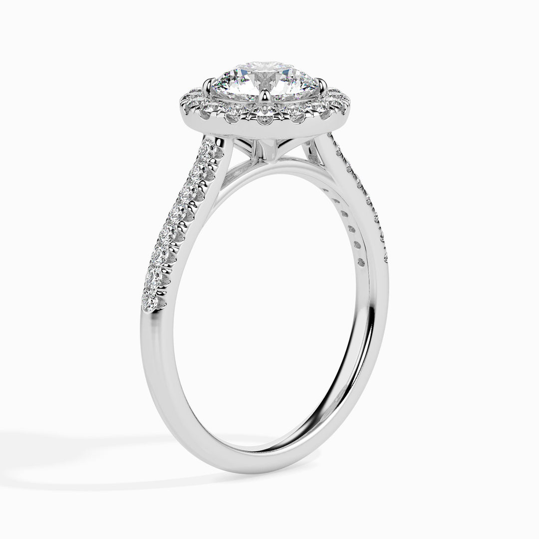 Janis Solitaire Halo Pave Round Setting